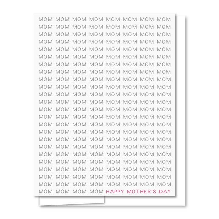 Mom Mom Mom! - Letterpress Funny Mother's Day Card for wholesale by Quick Brown Fox Letterpress