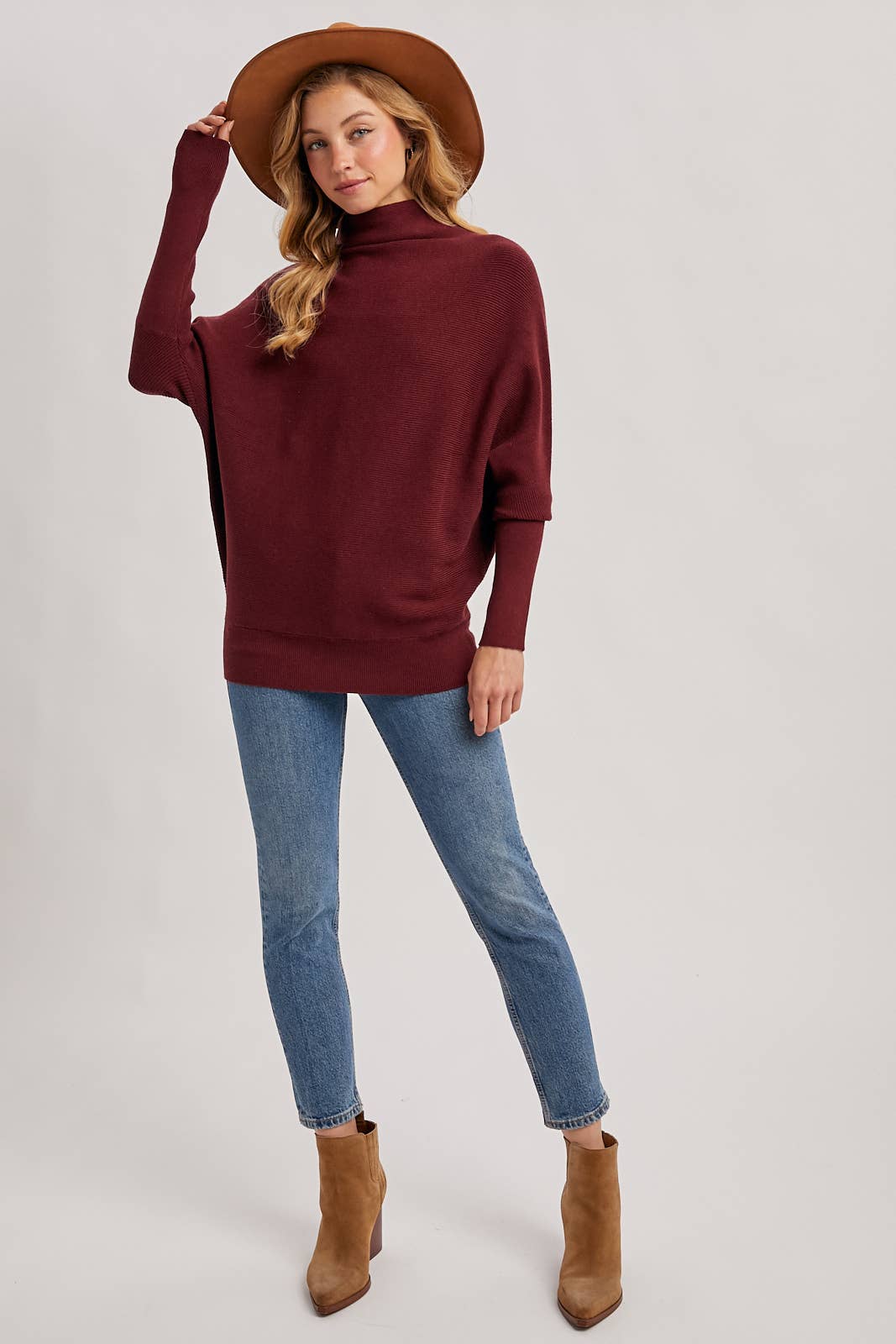 Bluivy - Wholesale Knit Sweater - Women's - SLOUCH NECK DOLMAN SLEEVED PULLOVER62