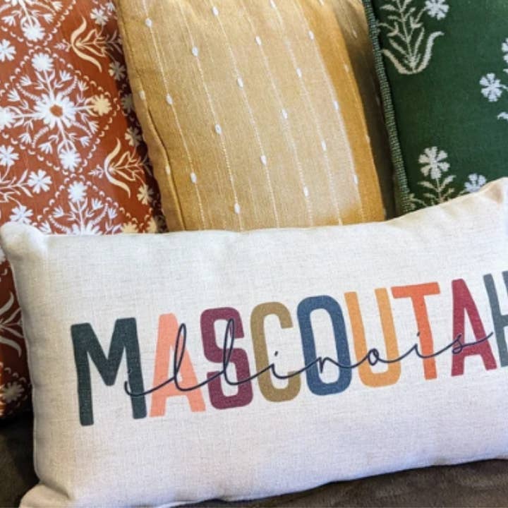 AbbyKate HOME - Wholesale Lumbar Pillow - City and State Colorful Lumbar Pillow