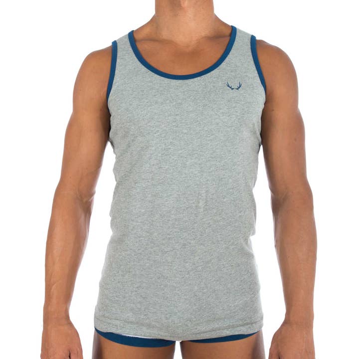 organic cotton tank top - grey melange for wholesale by BLUEBUCK