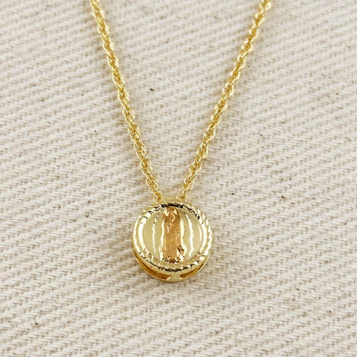 GoldFi - Wholesale Pendant/Charm Necklace - 18k Gold Filled Mini Lady Guadalupe Necklace