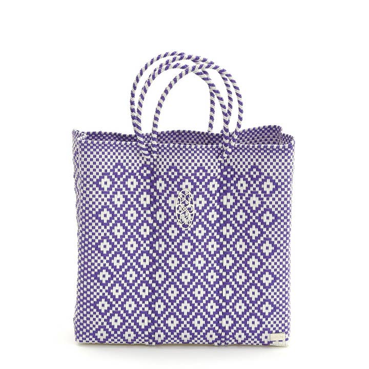 TOTE BAG AZTECA VIOLA MEDIA per la vendita all'ingrosso da parte di Lola's Bag by Georgina Herrera