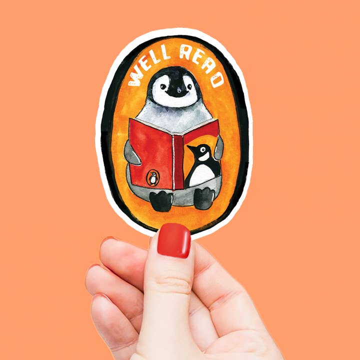 Goed gelezen Penguin Reader - Stickers voor boekenliefhebbers voor wholesale door Liyana Studio