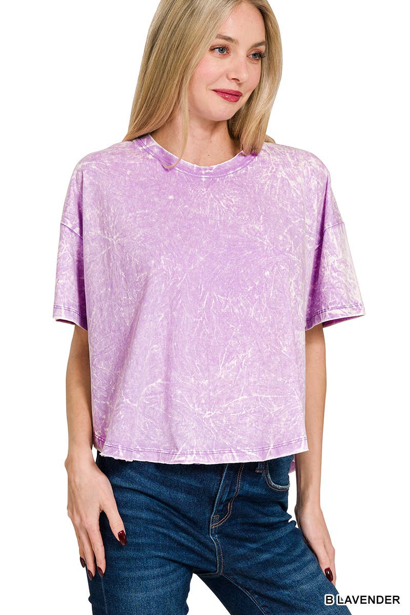 42POPS – wholesale T-shirt – women's – "._ SI-25351 Vintage Washed Short Sleeve Top As shown37