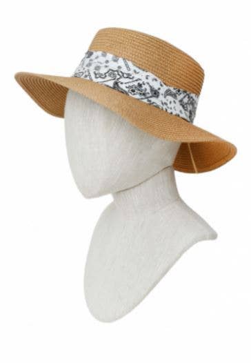 anbfashion – Chapéu de palha – Mulher por atacado – Bandana Wrap Flat Top Chapéu de Palha6