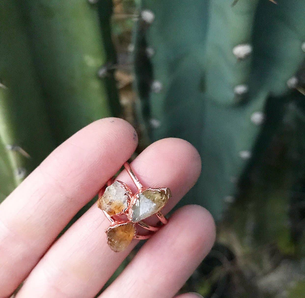Buddha Blossom Jewels - Wholesale Single Stone/Solitaire Ring - Raw Citrine Stacking Ring in Copper3