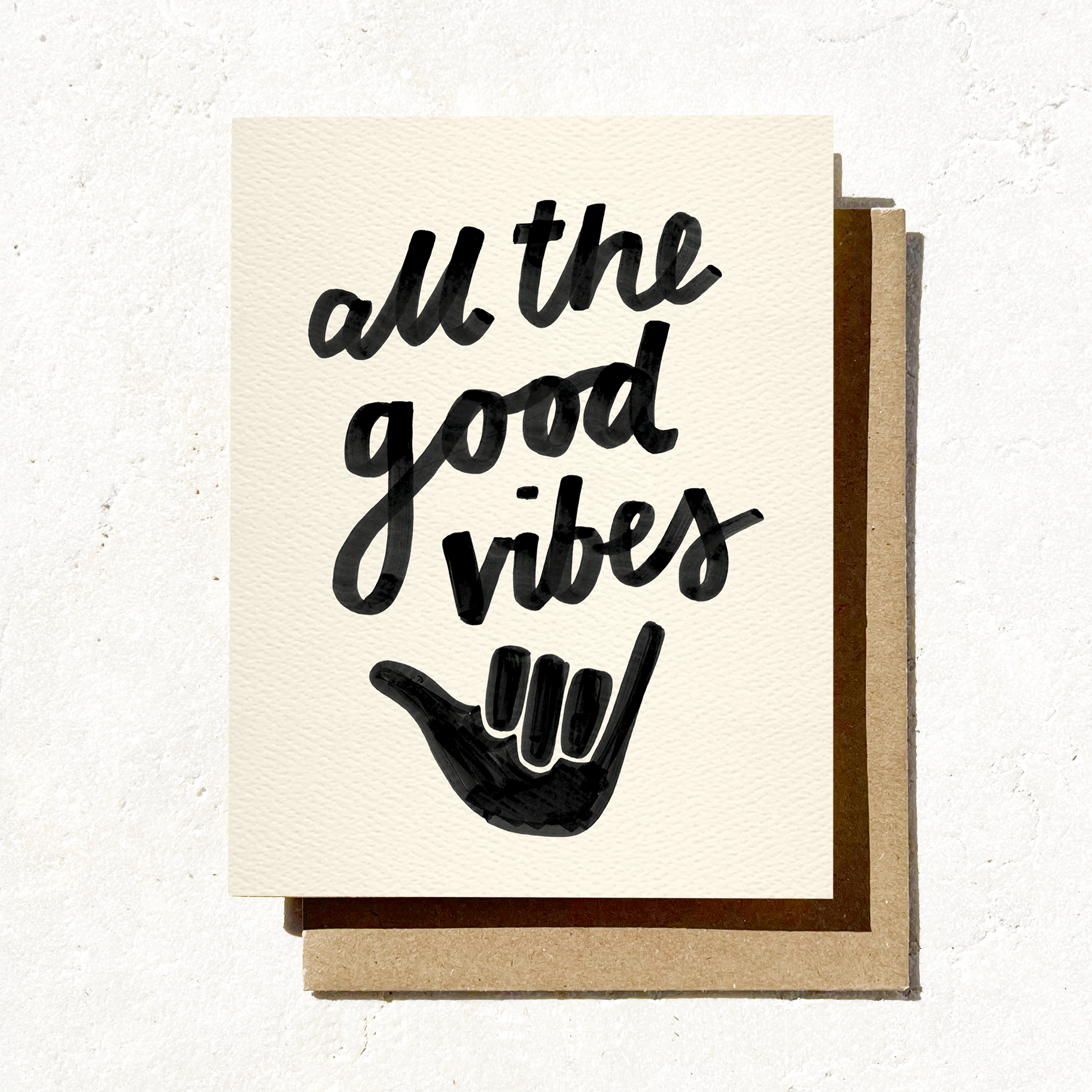 Daydream Prints - Wholesale Everyday Greeting Card - All The Good Vibes Card | Shaka Card | Surf Aesthetic5