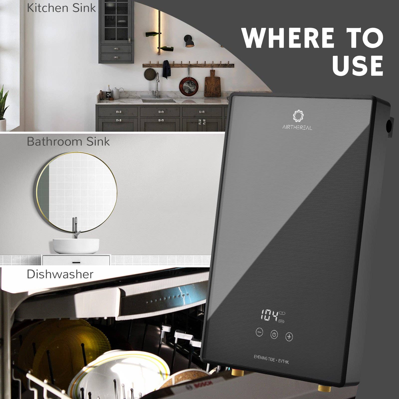 Airthereal - Vendita all'ingrosso Elettrodomestici da cucina - Scaldabagno Elettrico Senza Serbatoio6