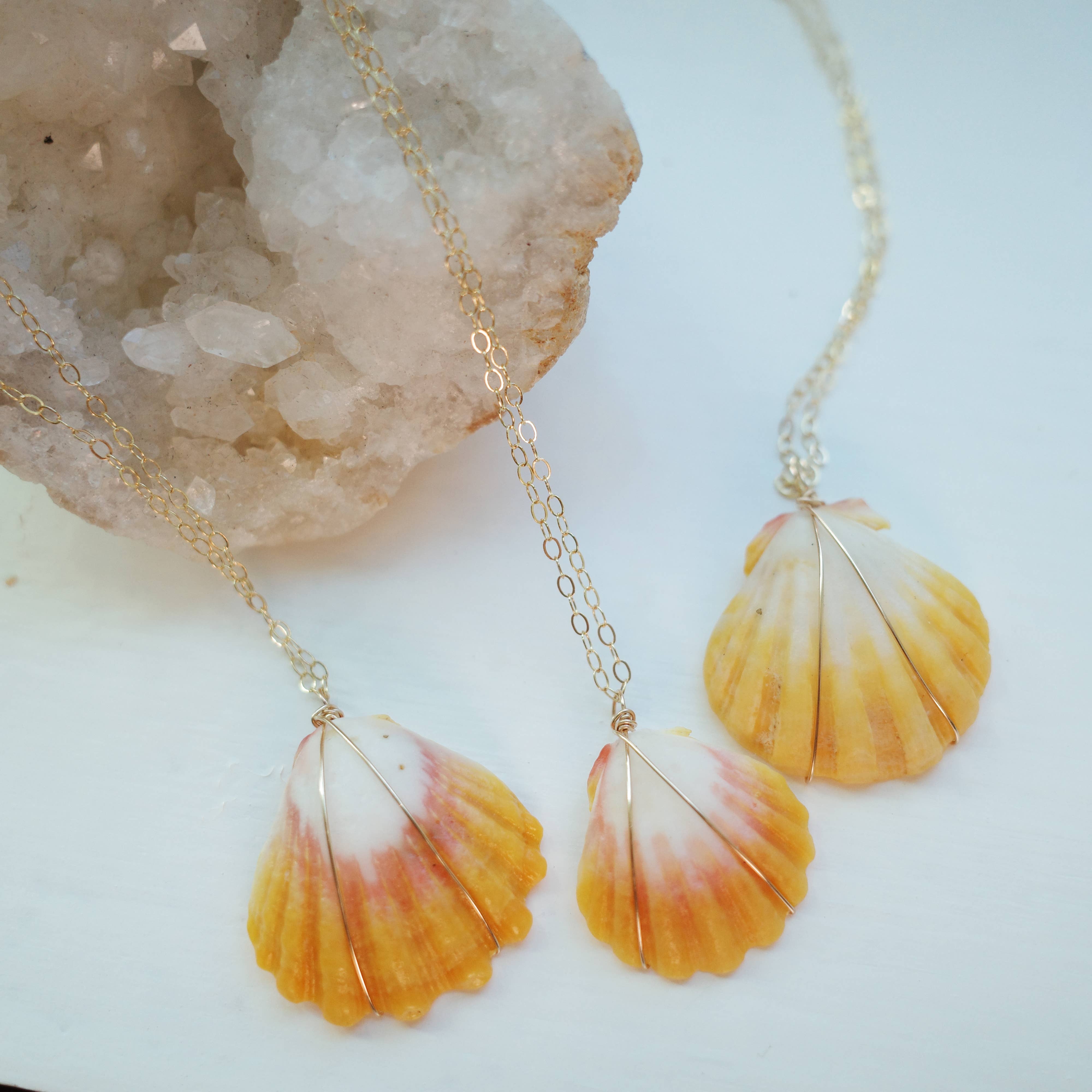 Flotsam & Co. Hawaii - Wholesale Pendant/Charm Necklace - Sunrise Shell Necklace (Wire wrapped) Without Pearl2