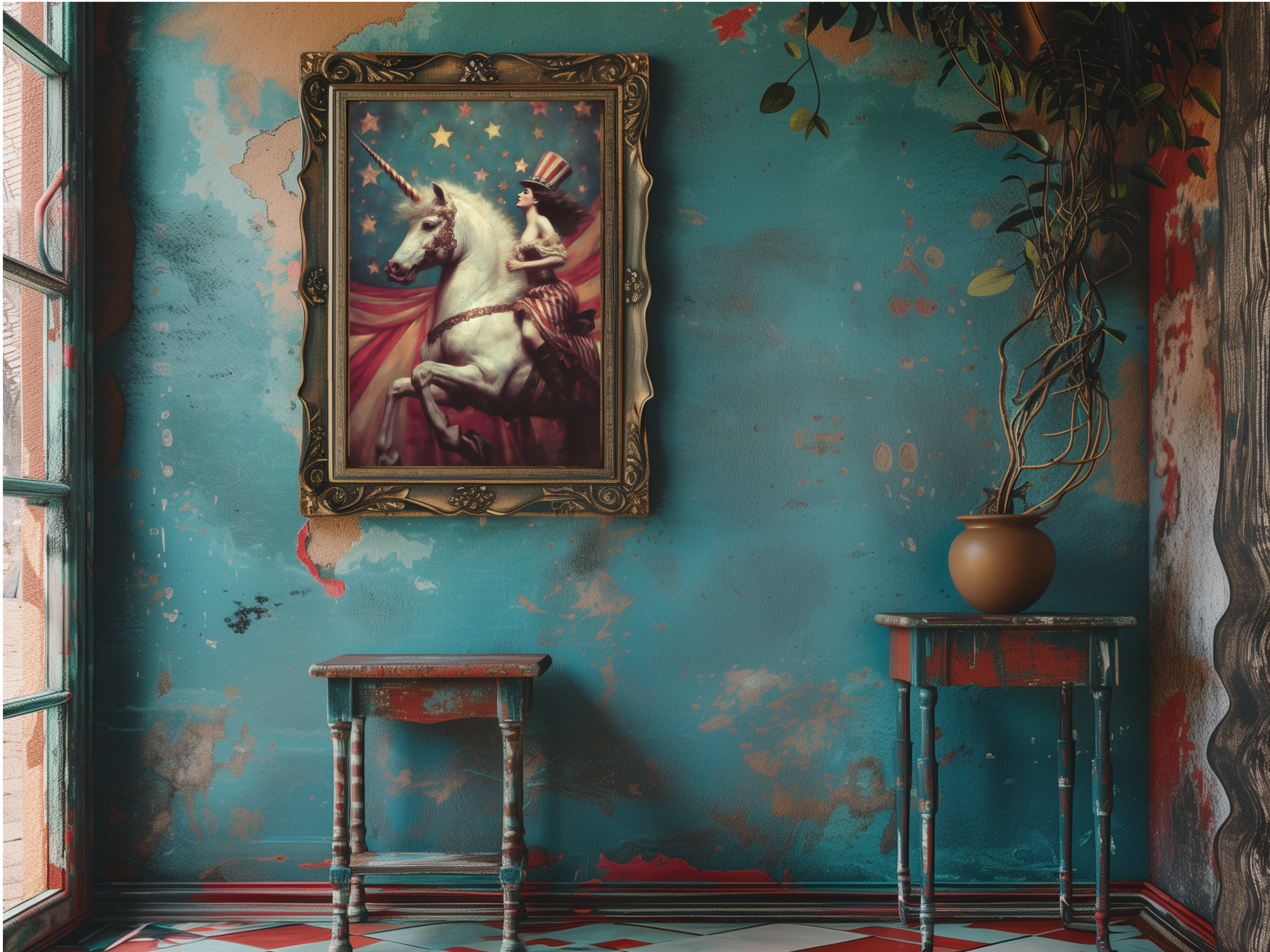 Salty Alyce – Engroshandel Kunsttryk –   Vintage Stars And Stripes Cirkusplakat Vægindretning 129RD  5