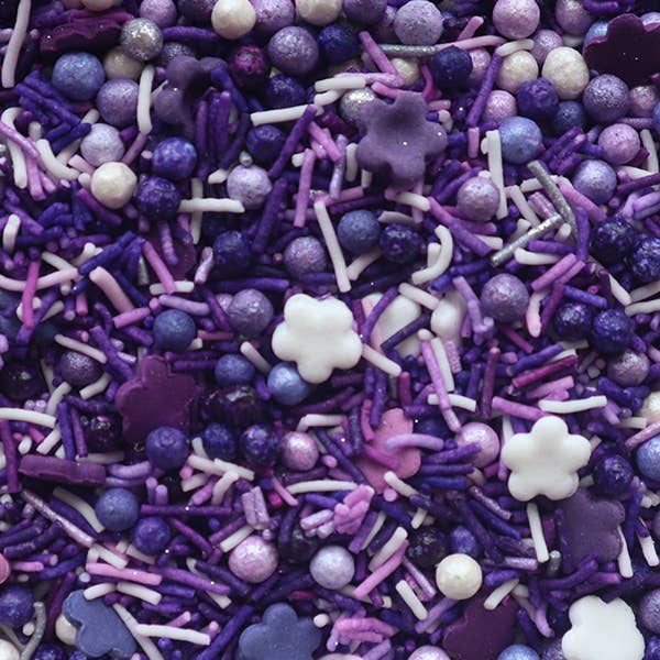 Crystal Candy Unique Cake Decorations - Wholesale Sprinkles - Edible Crystal Candy Perfect Sprinkle - Pretty Purple Blooms