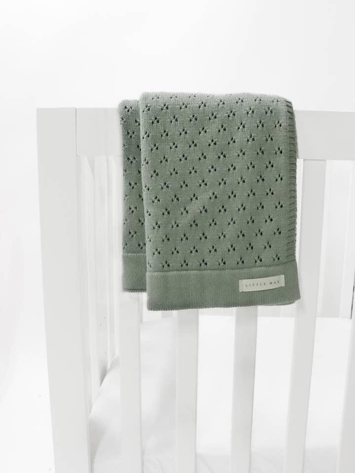 Little Mae and Co - Wholesale Bedding Blanket - Kids & Baby - Mint Pointelle Knit Blanket6