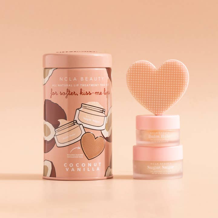 NCLA Beauty - Wholesale Lip Scrub/Polish - Coconut Vanilla Lip care set + Lip Scrubber