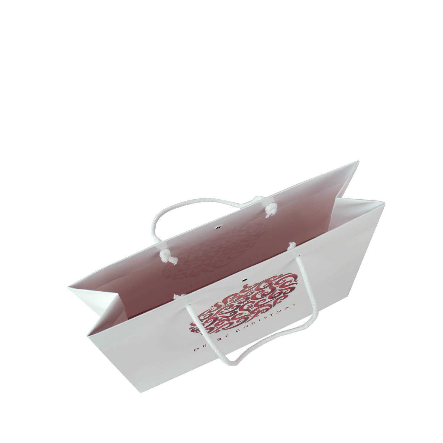 White Merry Christmas - Luxury Paper Bag 32+10x27 for wholesale on Faire3