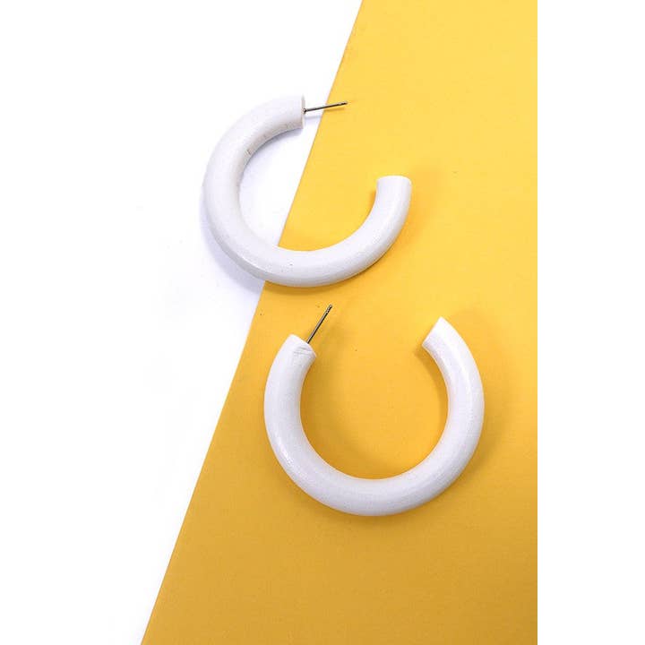 JOSSLYN by wall to wall - Wholesale Hoop Earrings - COLORFUL WOOD HOOP EARRINGS | 31E23585