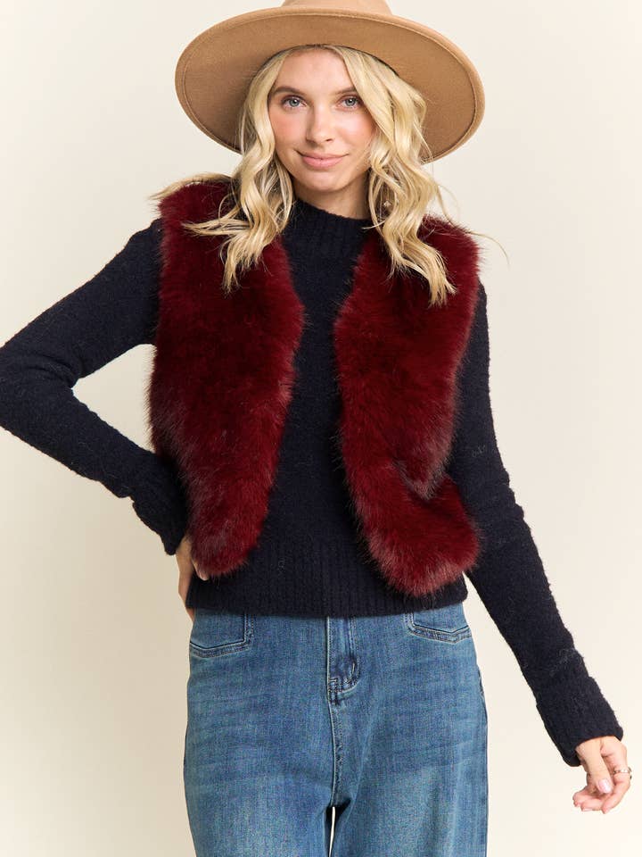 LEJ4197-GILET COURT EN FAUSSE FOURRURE DE LUXE pour la vente par Madelyn