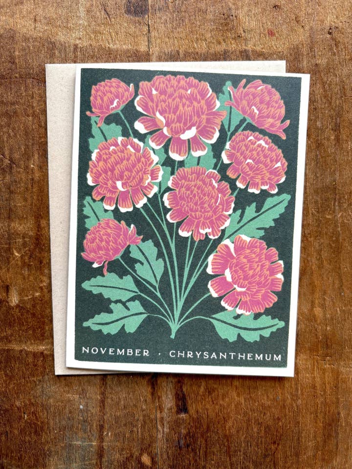 Cartão de Cumprimentos: Flores do Mês de Nascimento de Novembro por atacado de Katharine Watson