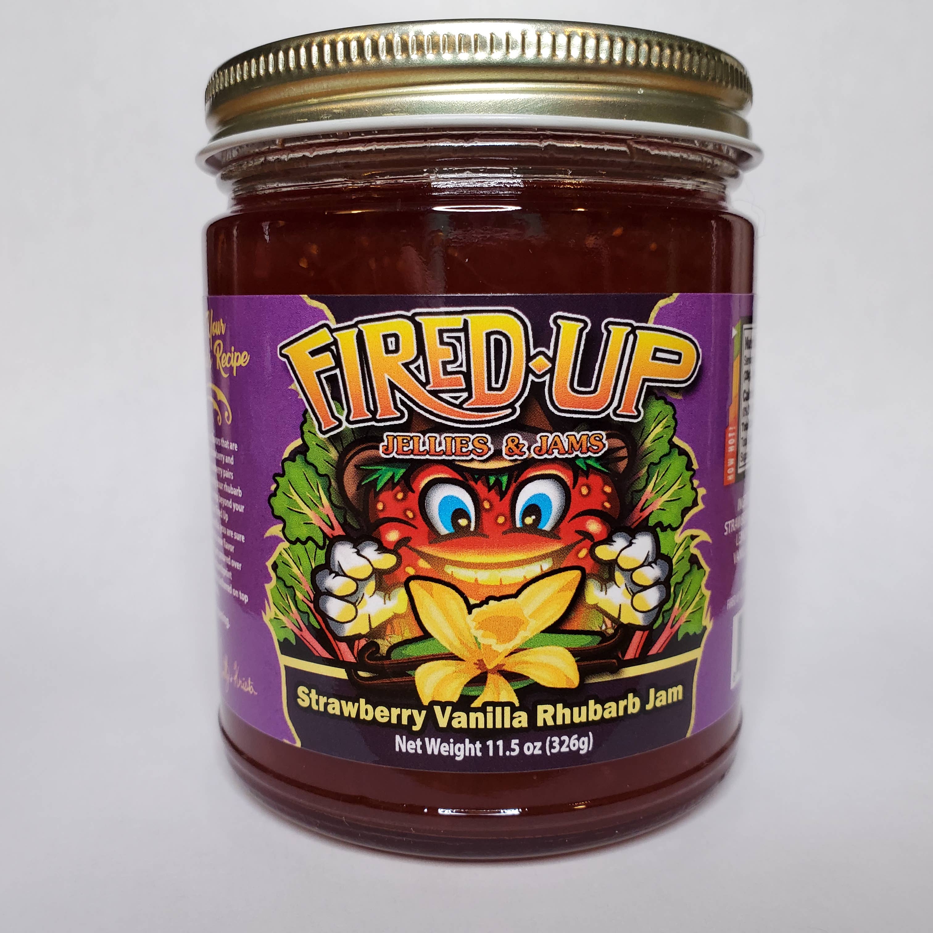 Fired Up Jellies and Jams - Wholesale Jam/Jelly - Strawberry Vanilla Rhubarb Jam1