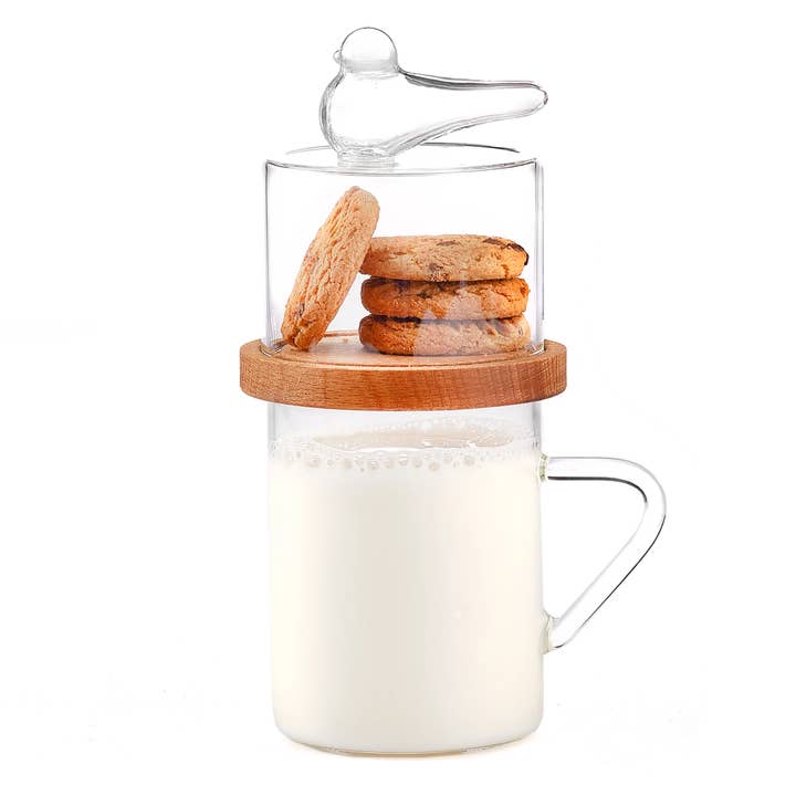 Handmade Glass Mug with Cookie Holder and other Purchase Wholesale party plates and cups. Free Returns & Net 60 Terms on Faire trending on Faire.