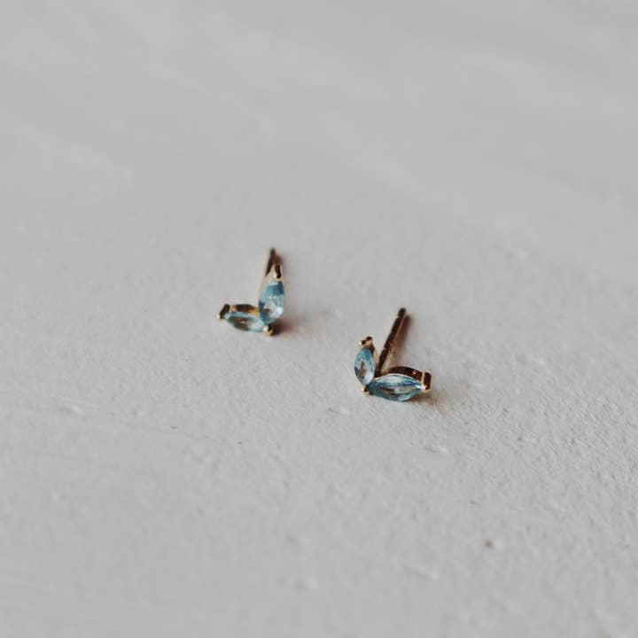 Olive Branch Jewelry & Co. - Wholesale Stud/Post Earrings - Blue Fleurette Stud Earrings2