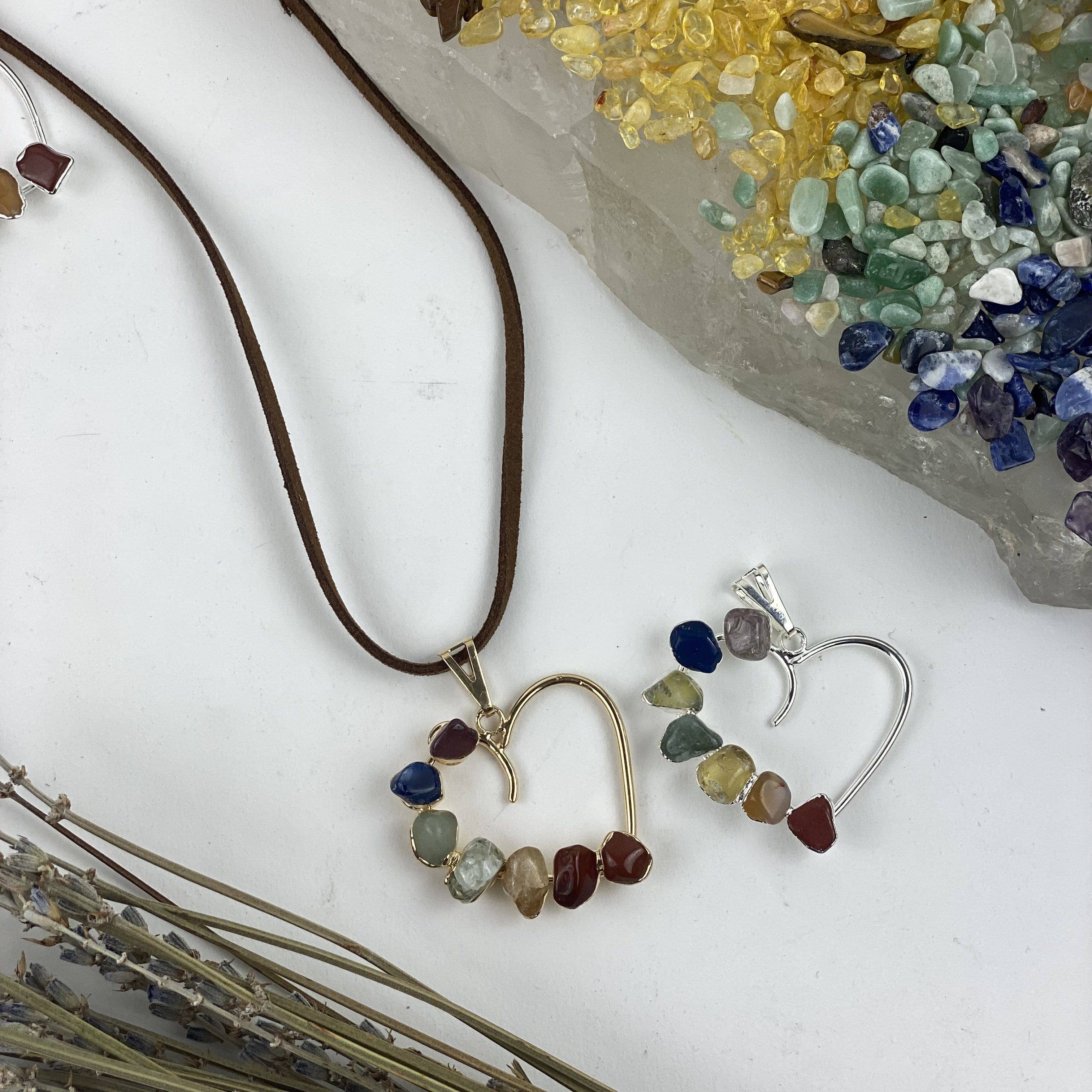 Rock Paradise – Pendente/pingente individual por atacado – Pingente/Coração de Cristal de Chakra Polido4