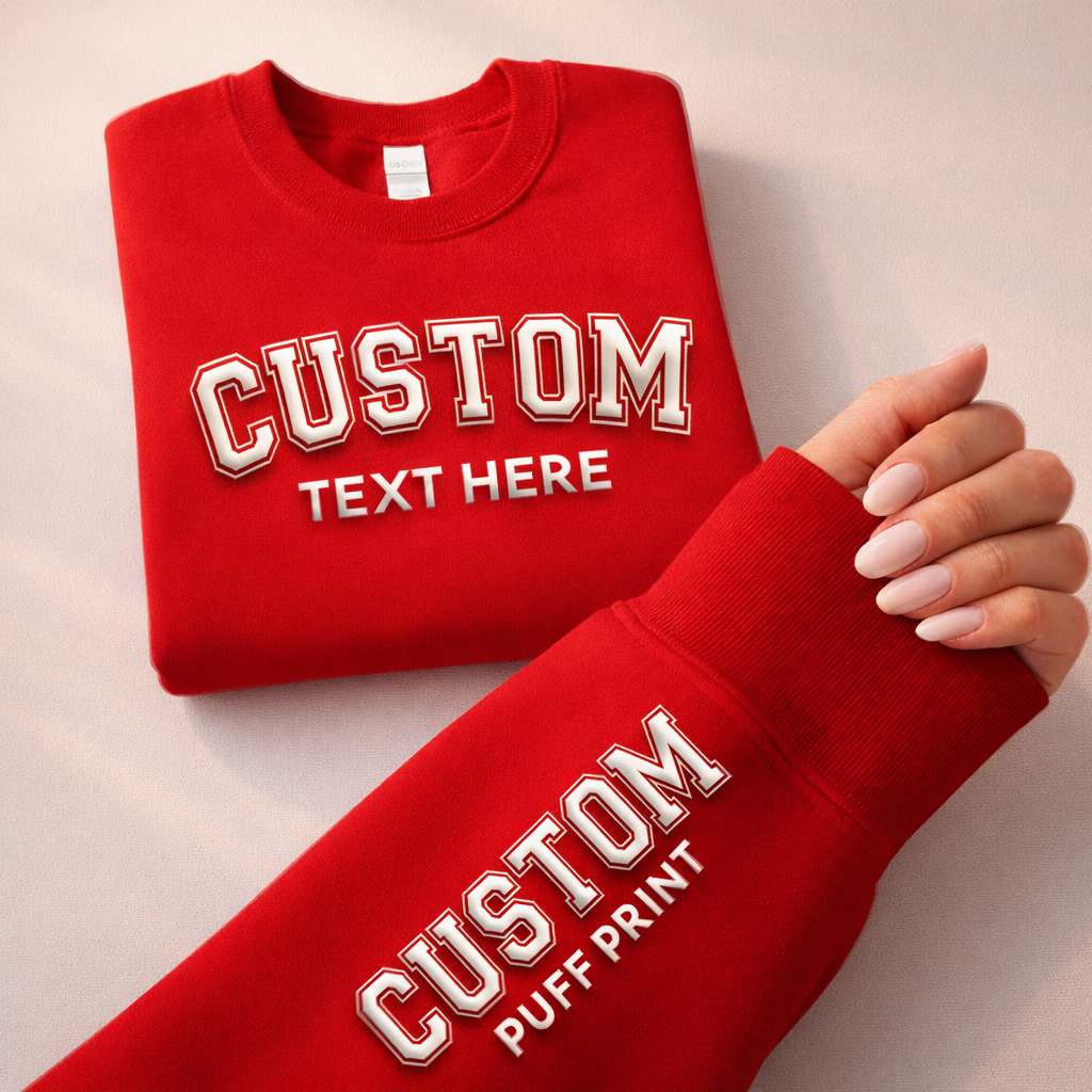 Nobullwoman Apparel - Wholesale Graphic Sweatshirt - Unisex - CUSTOM Wrist Sleeve & Front Puff Print Unisex Sweatshirt9