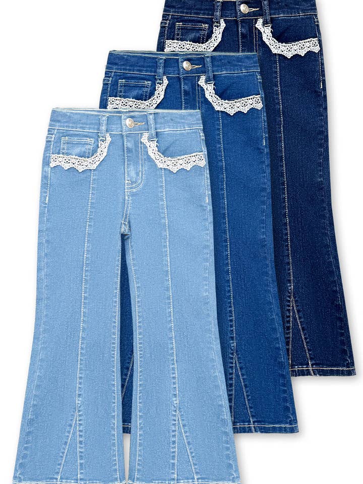 BB-TDP-M26-89488T Peuter Flare Leg Spijkerbroek met Voorsplit voor wholesale door BonnieBianca