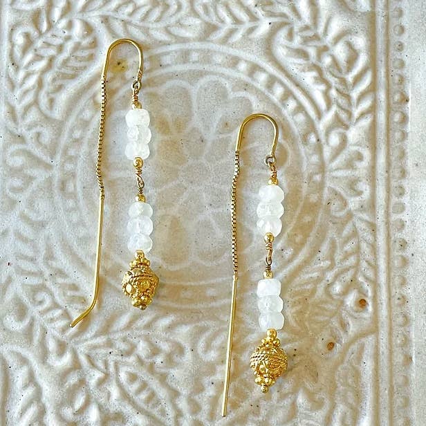 Chandra Collections - Wholesale Dangle earrings - Maharani Moonstone earrings