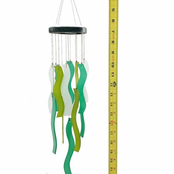 Weathered Raindrop - Wholesale Wind Chime - Sea Glass Wind Chime in Blue or Green for Garden3