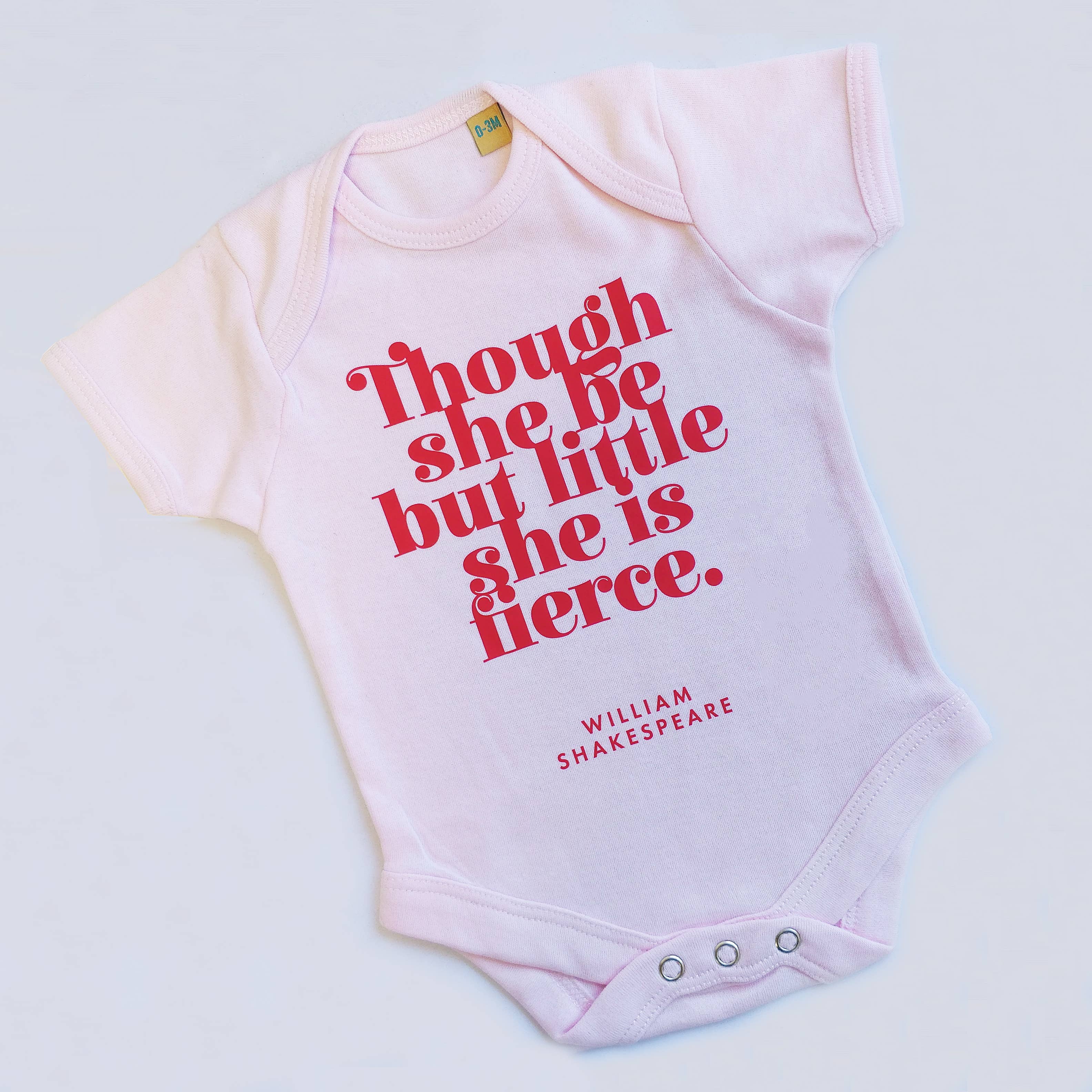 Bookishly (No US Import Fees) - Wholesale Bodysuit (Non-Footed) - Baby - Though She Be But Little She Is Fierce Babygrow 2