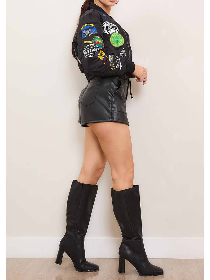 First Row - Wholesale Bomber Jacket - Women's - COEXIST MULTI PATCHES MA-1 JACKET13