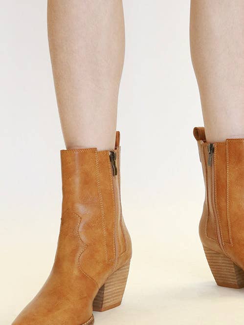 BEAST FASHION - Wholesale Cowboy Boots - Women's - ARISA-23 Block Heel Ankle Boots1