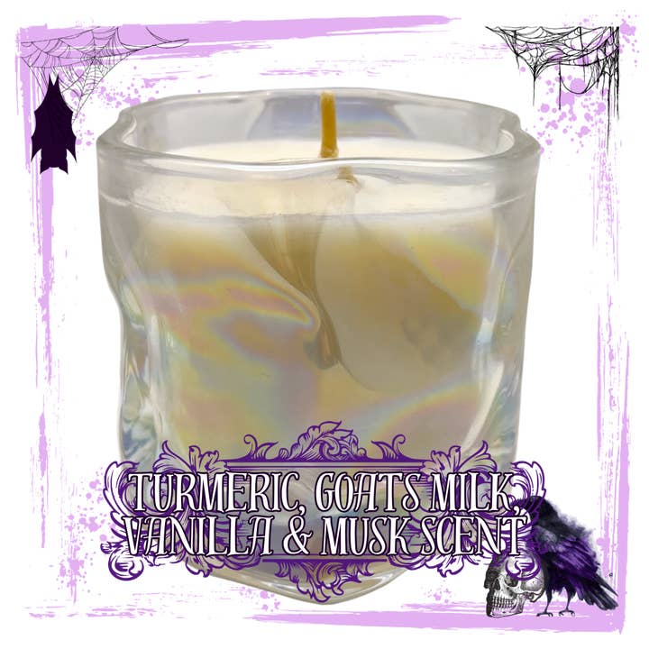 Nostalgia : Turmeric, Goats Milk, Vanilla & Musk Scented Candle for wholesale by Glitterwicks