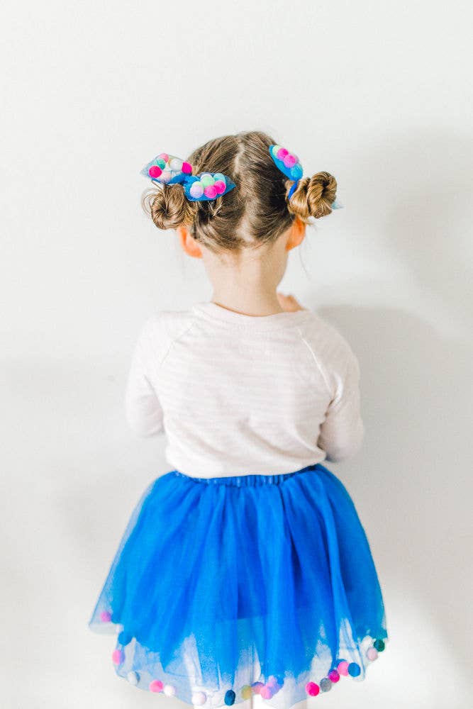 Tutu Joli LLC – wholesale Tutu – Child – Blue Tutu Skirt For Girl | 2Pcs Set | Pom Pom Tutu & Bow11