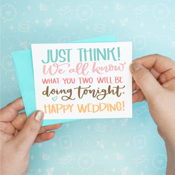 We All Know Wedding Funny Recycled Greeting Card for wholesale by Colette Paperie