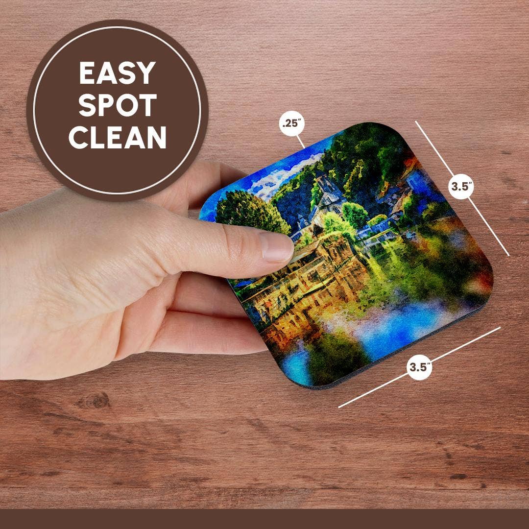 3dRose - Wholesale Coasters - 3dRose, Cathedral On The Water Image of Watercolor Painting, Coaster13