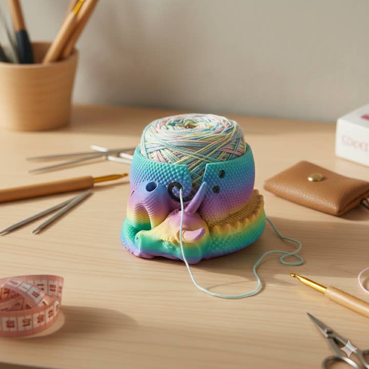 Loops And Layers - Vente Accessoire de tricot/crochet - Bol à fil de dragon avec trous pour outils1