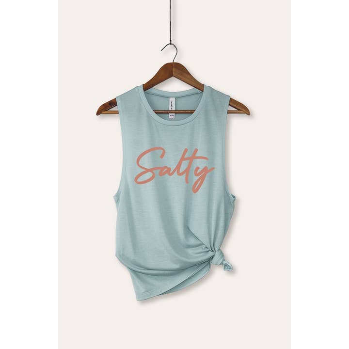 PINK NABI – wholesale Tank top – Women′s – SALTY CURSIVE TYPOGRAPHY GRAPHIC TANK TOP7