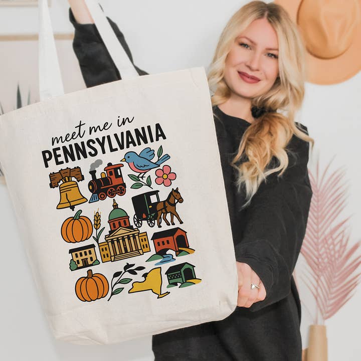Saco de Compras "Encontra-me na Pensilvânia" por atacado de Lucky Luna Apparel