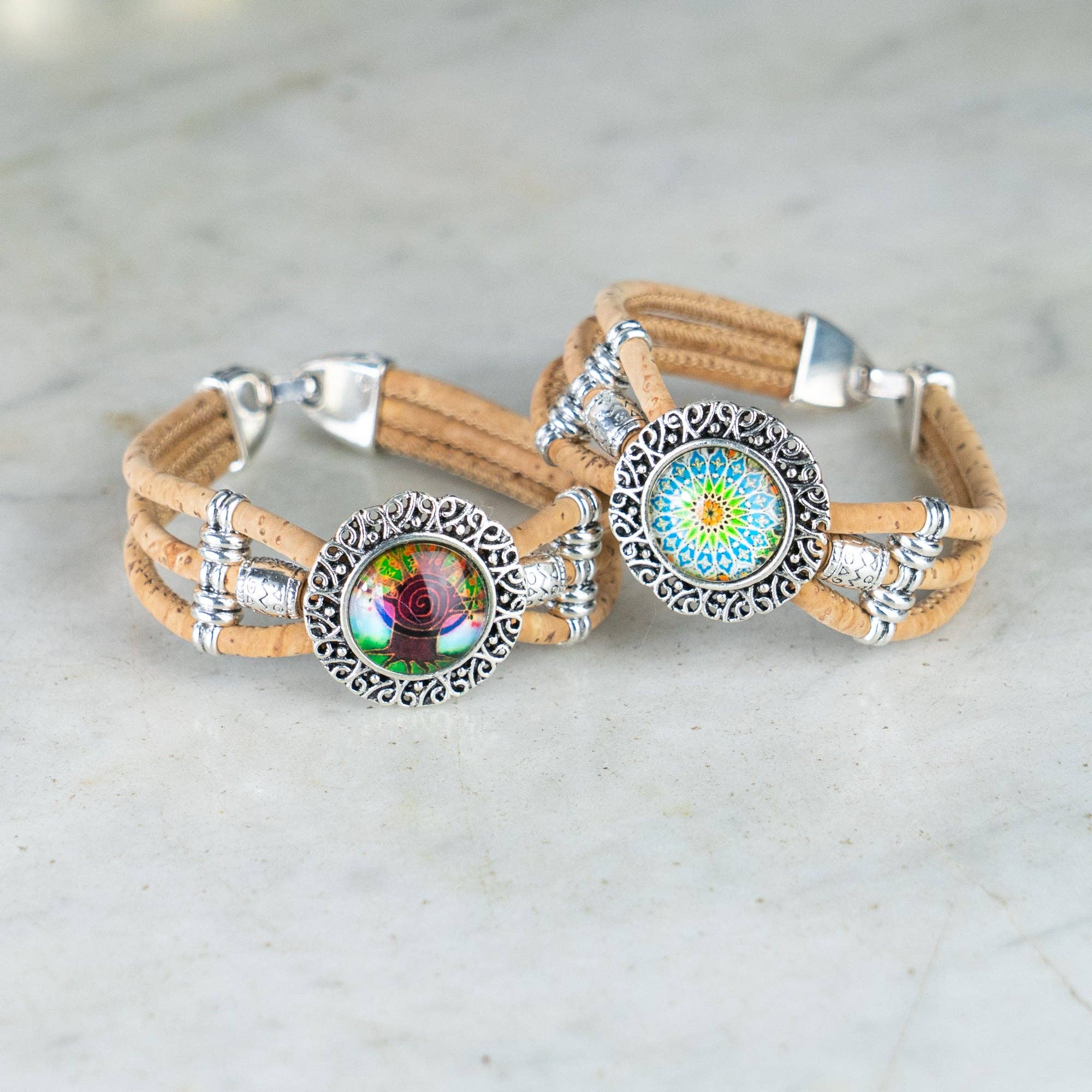 Meninas Bonitas Cork - Wholesale Charm/Dangle Bracelet - Natural cork cord and alloy hardware handmade fashion ladies bracelet BR-469-MIX-5(RANDOM)10