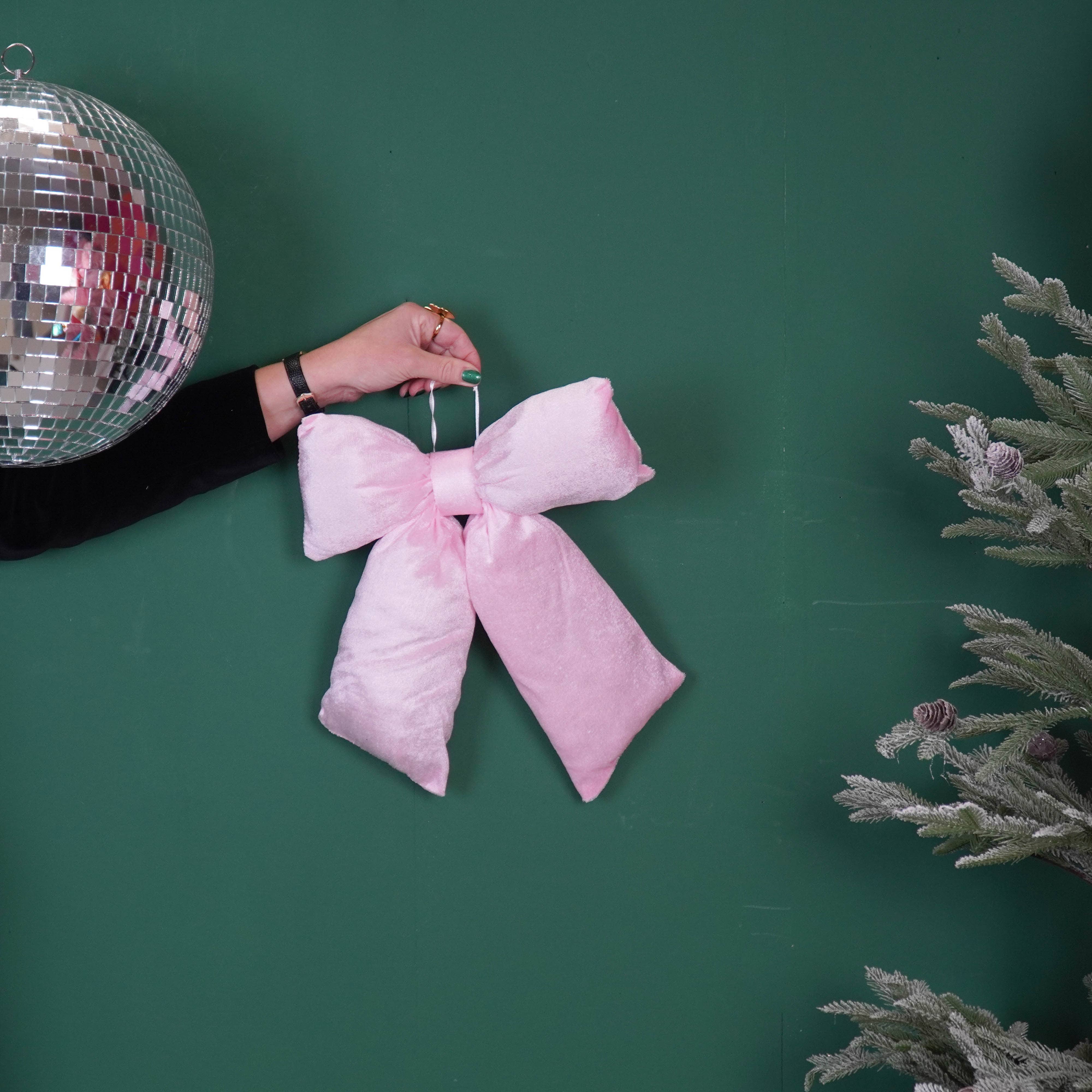 Housevitamin bv - Wholesale Christmas Decoration - Christmas Decoration - Bow  - Velvety - Light Pink - 32x40cm3