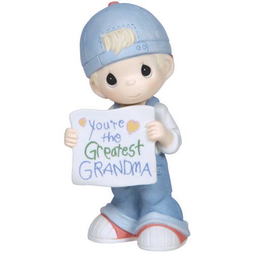 Precious Moments - Wholesale Decorative Figurine - Precious Moments Boy Holding Greatest Grandma Sign Figurine1