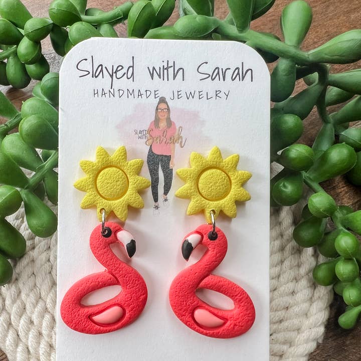Flamingo/Sun Dangle for wholesale by Slayed With Sarah