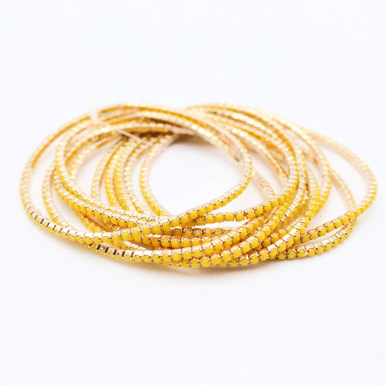 Reference Mode - Wholesale Jewelry Set - Set of 10 gold rhinestone bracelets15