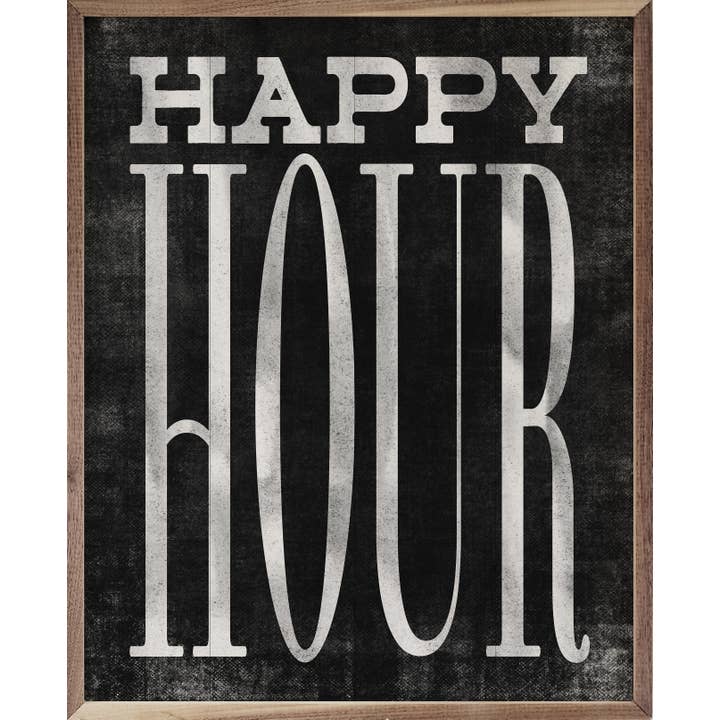 Kendrick Home - Wholesale Wood Wall Art - Happy Hour-Black1