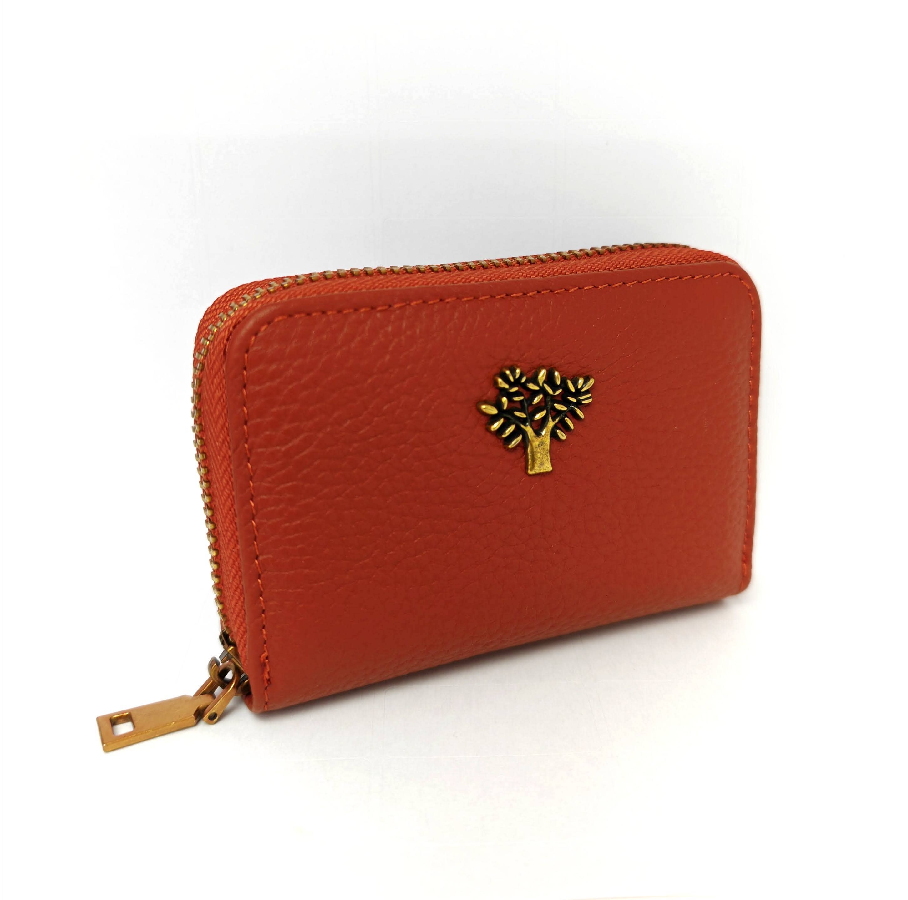Superbia - Wholesale Wallet - Women's - Genuine Leather Zip Around Tree Life Card Holder-1084