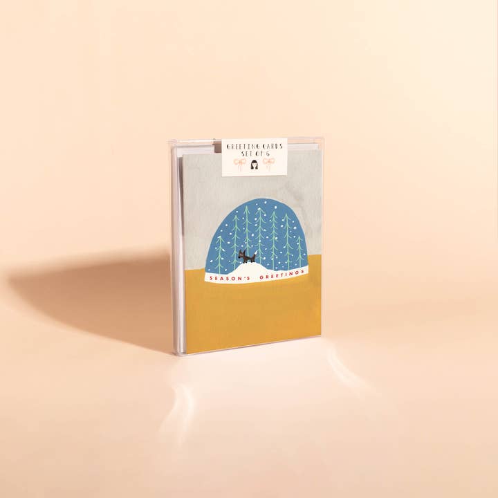 PICCOLA PALLA DI NEVE - Set di Biglietti di Auguri per le Feste da 6 per la vendita all'ingrosso da parte di Carolyn Suzuki