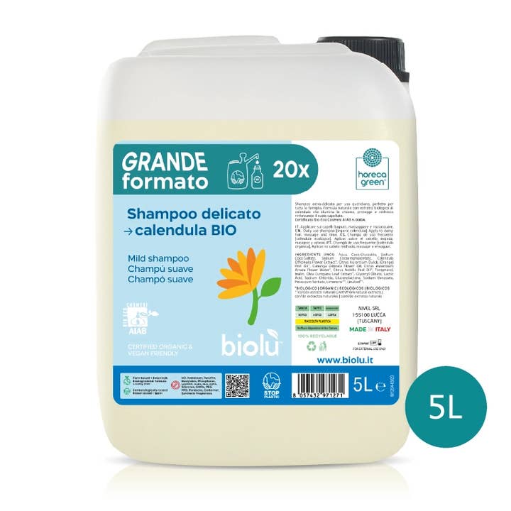 Biolù Cosmetics - Organic Calendula Shampoo 5L for wholesale by NIVEL SRL SOCIETÀ BENEFIT