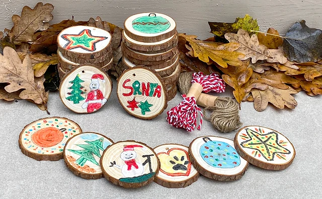 Sostraw & SmartThings - Wholesale DIY Craft Kit - DIY Wooden Slice for Christmas Ornaments1