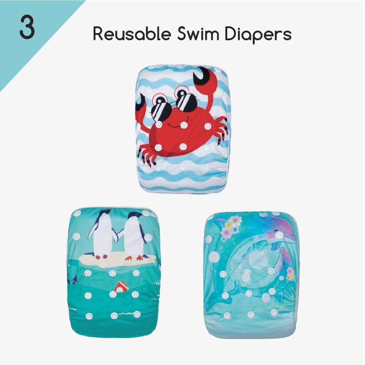 KaWaii Baby Diapers - Vendita all'ingrosso Pannolino da nuoto - Neonati - Pantaloni da allenamento per pannolini da nuoto taglia unica, confezione da 31